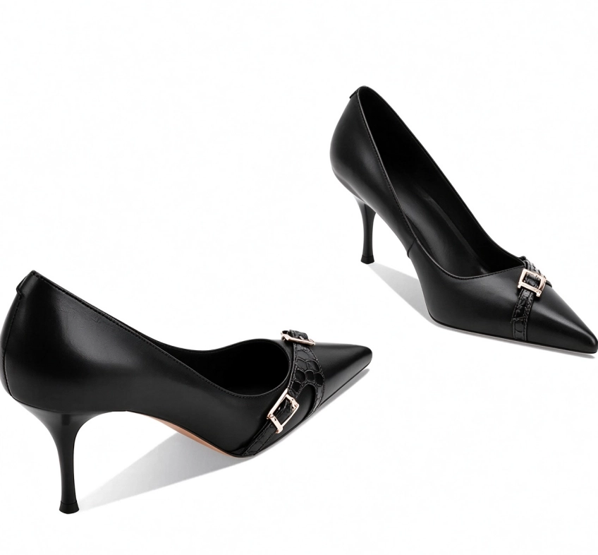Private Label Black Pointed Toe Heels – Design & Shoe Manufacturer - Image 2